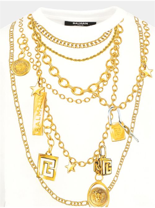 Felpa, bambina, logata. BALMAIN | BX4C80 Z3183100OR